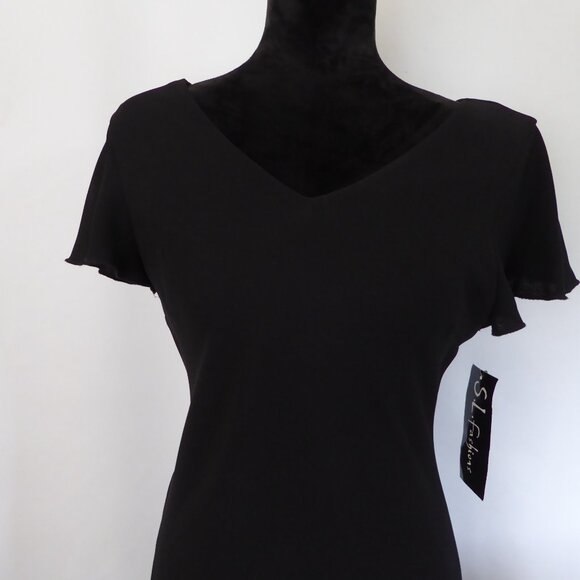 NEW S.L. FASHIONS BRAND WOMENS SHORT BLACK DRESS SIZE 10 - Picture 13 of 14